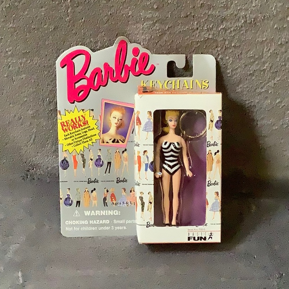 NIB Barbie Swimsuit Keychain - Vintage
